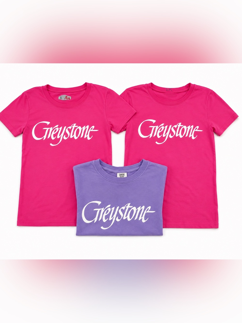 Camp Greystone Bundle (3) Girls Tees - (2) Magenta Pink & (1) Cropped Purple S
